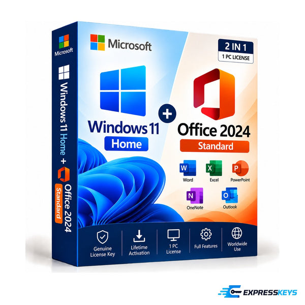 Windows 11 Home + Office 2024 Standard bundle – Express Keys