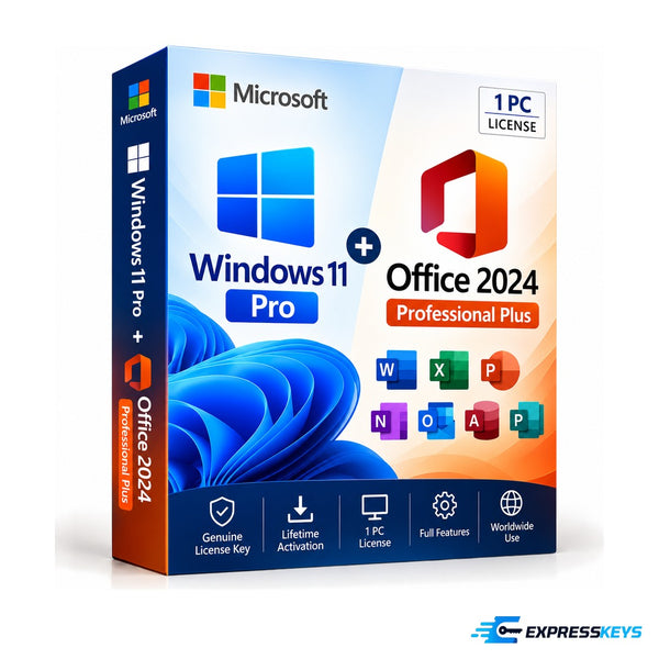 Windows 11 Pro + Office 2024 Professional Plus bundle – Express Keys