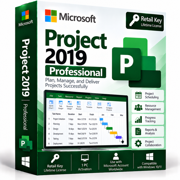 Microsoft Project 2019 Pro Retail Key box